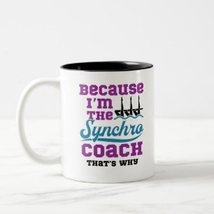 Taza Bicolor Natación sincronizada porque soy entrenador de sin