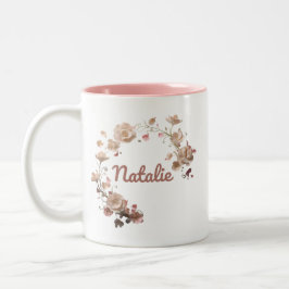 Taza Bicolor Natalie Floral Mug