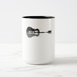 Taza Bicolor Naturaleza de guitarra acústica música de fondo gu