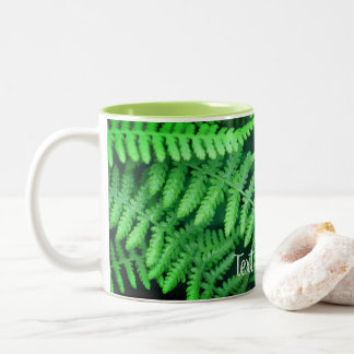 Taza Bicolor Naturaleza de los helechos verdes personalizada
