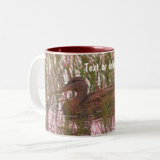 Taza Bicolor Naturaleza del Pato Marrón Salvaje Personalizada