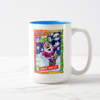 Taza Bicolor Naughty or nice, choose your list