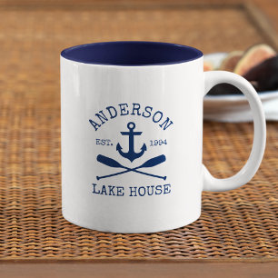 Taza Bicolor Nauta Nombre Familia Lago Casa Azul Anchor Oars