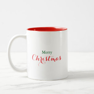 Taza Bicolor Navidad alegre con caligrafía moderna