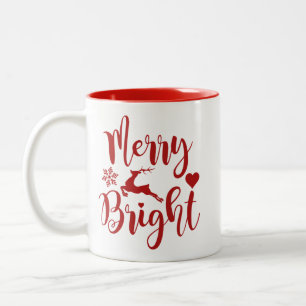 Taza Bicolor Navidad Alegre Floral Fiesta