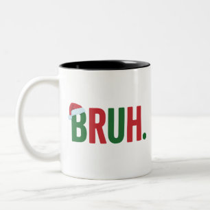 Taza Bicolor Navidad Bruh Meme Genial Tendencia Sarcástico Navi