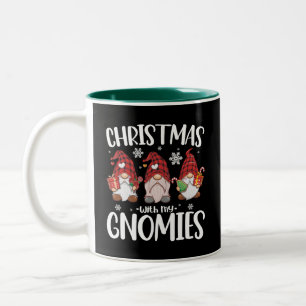 Taza Bicolor Navidad con mis Gnomies Búfalo Cuadros Rojos Gnome