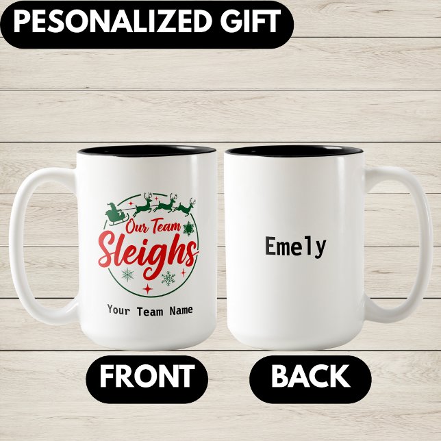 Taza Bicolor Navidad de equipo personalizada, Fiesta de Navidad (Subido por el creador)