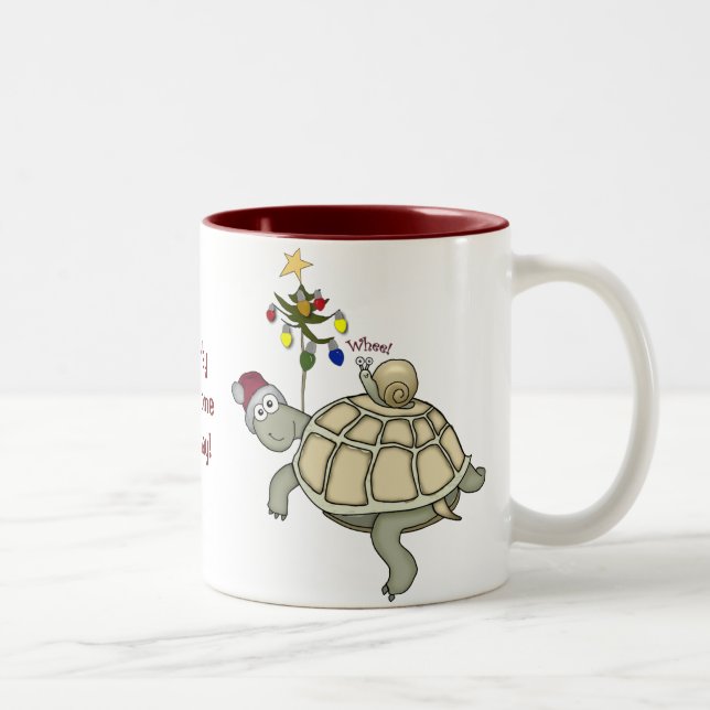 Taza Bicolor Navidad de la tortuga y del caracol (Derecha)