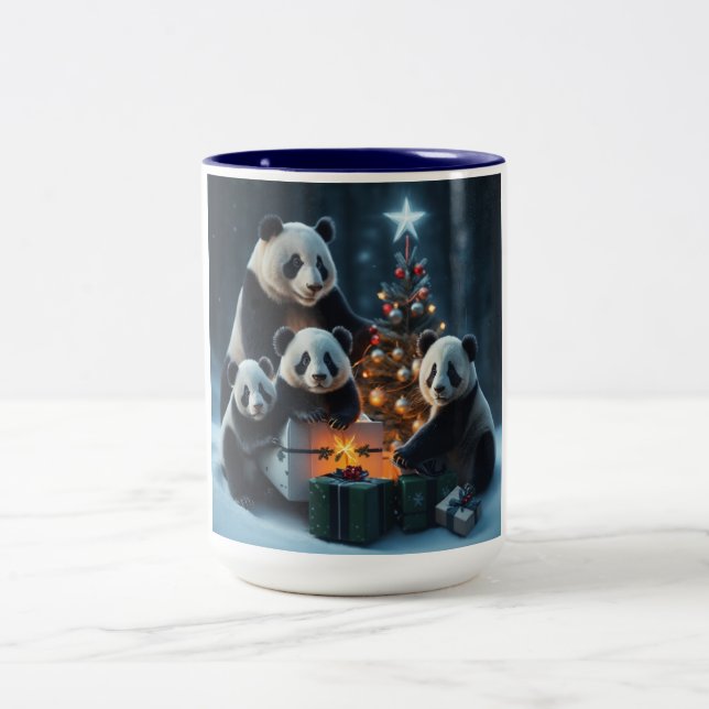 Taza Bicolor Navidad de Panda Bear (Centro)