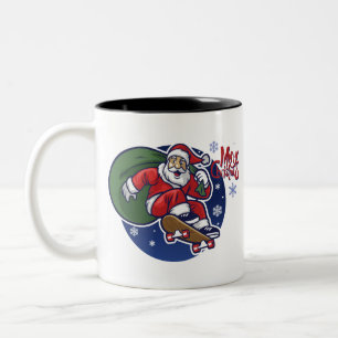 Taza Bicolor Navidad del navidad de Guay del monopatín del