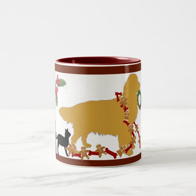 Taza Bicolor Navidad del perro perdiguero de Mug~Golden (Centro)