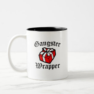 Taza Bicolor Navidad divertido de la envoltura del gángster qu