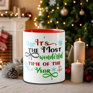 Taza Bicolor Navidad 'El momento más maravilloso' lindo