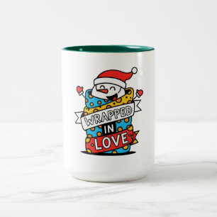 Taza Bicolor Navidad Envuelta en Amor