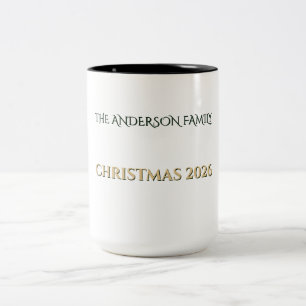Taza Bicolor Navidad Familiar Personalizada 2026 Esmeralda Dora