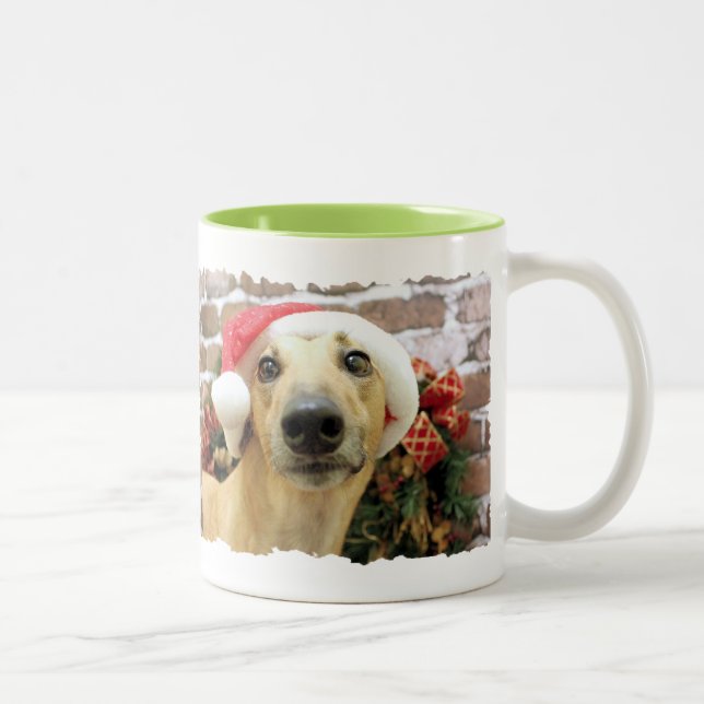 Taza Bicolor Navidad - galgo - Pena (Derecha)