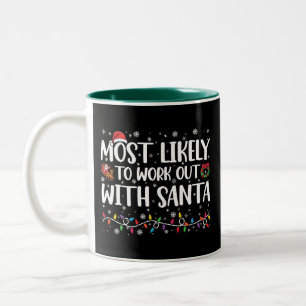 Taza Bicolor Navidad Más Probable De Hacer Ejercicio Con La Fam