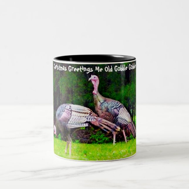 Taza Bicolor Navidad me saluda Viejo Gobble (Centro)