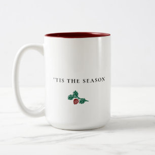 Taza Bicolor Navidad Minimalista Rama de Pino – Llegó La Tempor