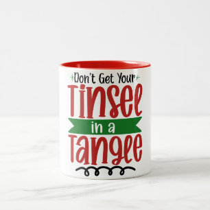 Taza Bicolor Navidad No te Enredes con tu Purpurina