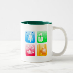 Taza Bicolor Navidad retro