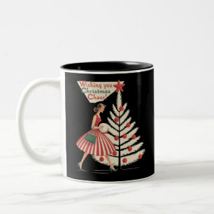 Taza Bicolor Navidad Retro Vintage Años 50 Fiesta Años 1950 Dam