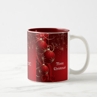 Taza Bicolor Navidad rojo elegante