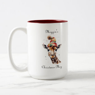 Taza Bicolor Navidad Safari Acogedor, personalizado