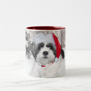 Taza Bicolor Navidad Shih Tzu