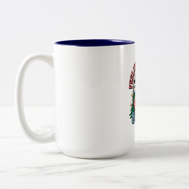 Taza Bicolor Navidad sintiéndose alegre Santa (Izquierda)