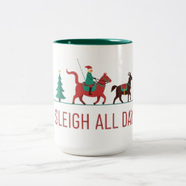 Taza Bicolor Navidad Trineo Todo el Día