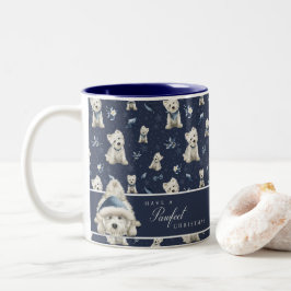 Taza Bicolor Navidad Westie Blanca