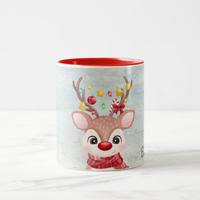 Taza Bicolor Navidades adorables reno (Centro)