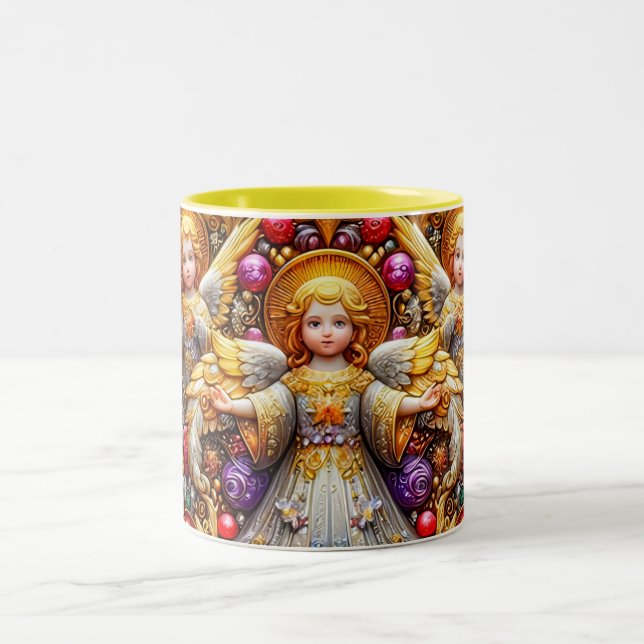 TAZA BICOLOR ~ NAVIDADES ANGELS ~ (Centro)