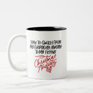 Taza Bicolor Navidades Ansiedad Manejada