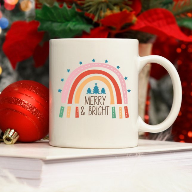 Taza Bicolor Navidades arcoiris moro y brillante (Subido por el creador)