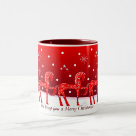 Taza Bicolor Navidades atracan con lindos caballos y textos per