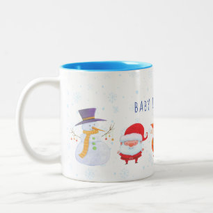 Taza Bicolor Navidades atracan con Santa y lindos amigos animal