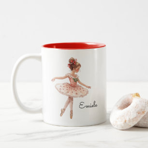 Taza Bicolor Navidades Ballet Chica Dance