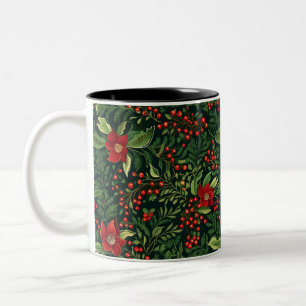 Taza Bicolor Navidades Berries Flowers