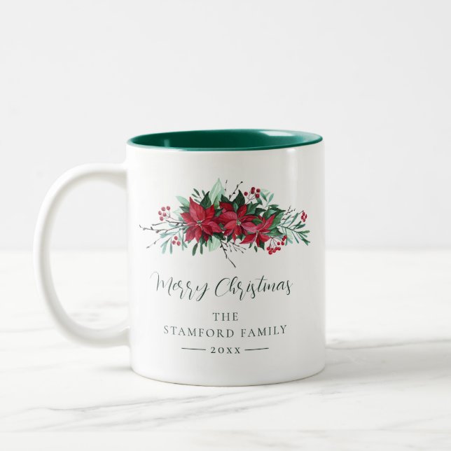 Taza Bicolor Navidades botánicos festivos Personalizado (Izquierda)