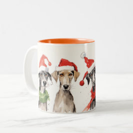 Taza Bicolor Navidades brillantes y mugre de perro color de agu