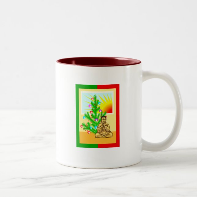 Taza Bicolor ¡navidades Buda con árbol! (Derecha)
