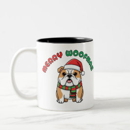Taza Bicolor Navidades Bulldog Mug: Merry Woofmas