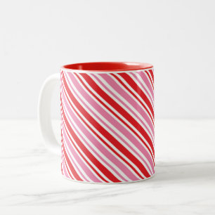 Taza Bicolor NAVIDADES CAÑA DE CAÑA DE CABALLO TONTO rosa rojo 