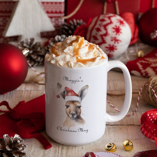 Taza Bicolor Navidades canguro, personalizable (Subido por el creador)