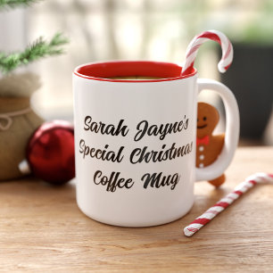 Taza Bicolor Navidades celebran tipografía moderna animada