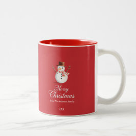 Taza Bicolor Navidades clásicos de la familia Red Snowman