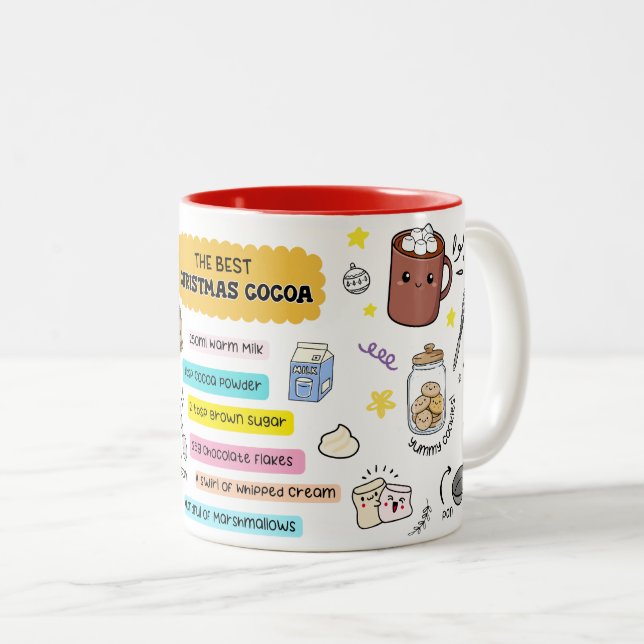 Taza Bicolor Navidades Cocoa Mug (Anverso derecho)